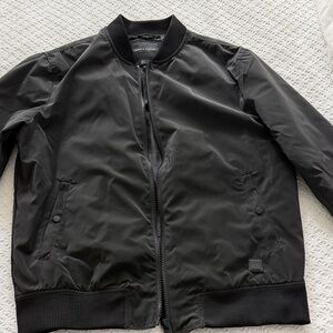 Denim & Flower Classic Black Bomber Jacket